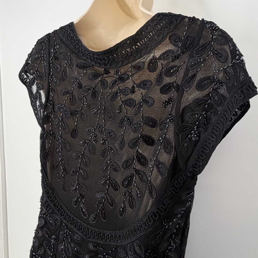 Sue Wong Nocturne Beaded Sheath Dress 12 Cocktail Evening Rehearsal Dinner - Picture 9 of 16